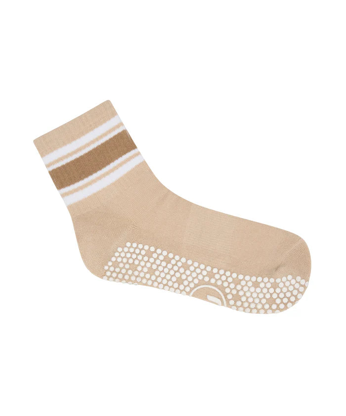 GRIP CREW SOCKS - BEIGE