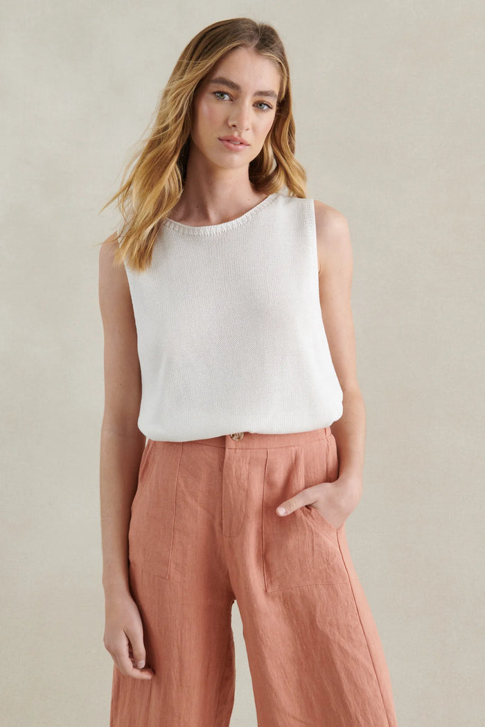 RITA KNIT TANK - WHITE